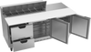 SPED72HC-12C-2 | 72" Sandwich Prep Table Two Drawers Two Doors with 17" Cutting Board