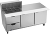 SPED72HC-12M-2 | 72" Sandwich Prep Table Two Drawers Two Doors Mega Top