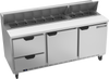 SPED72HC-18-2 | 72" Sandwich Prep Table Two Drawers Two Doors Standard Top