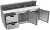 SPED72HC-18-2 | 72" Sandwich Prep Table Two Drawers Two Doors Standard Top