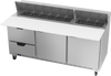 SPED72HC-18C-2 | 72" Sandwich Prep Table Two Drawers Two Doors with 17" Cutting Board