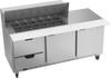 SPED72HC-18M-2 | 72" Sandwich Prep Table Two Drawers Two Doors Mega Top