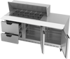 SPED72HC-18M-2 | 72" Sandwich Prep Table Two Drawers Two Doors Mega Top