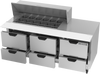 SPED72HC-18M-6 | 72" Sandwich Prep Table Six Drawers Mega Top