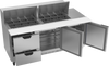 SPED72HC-24M-2 | 72" Sandwich Prep Table Two Drawers Two Doors Mega Top