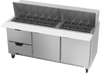 SPED72HC-30M-2 | 72" Sandwich Prep Table Two Drawers Two Doors Mega Top