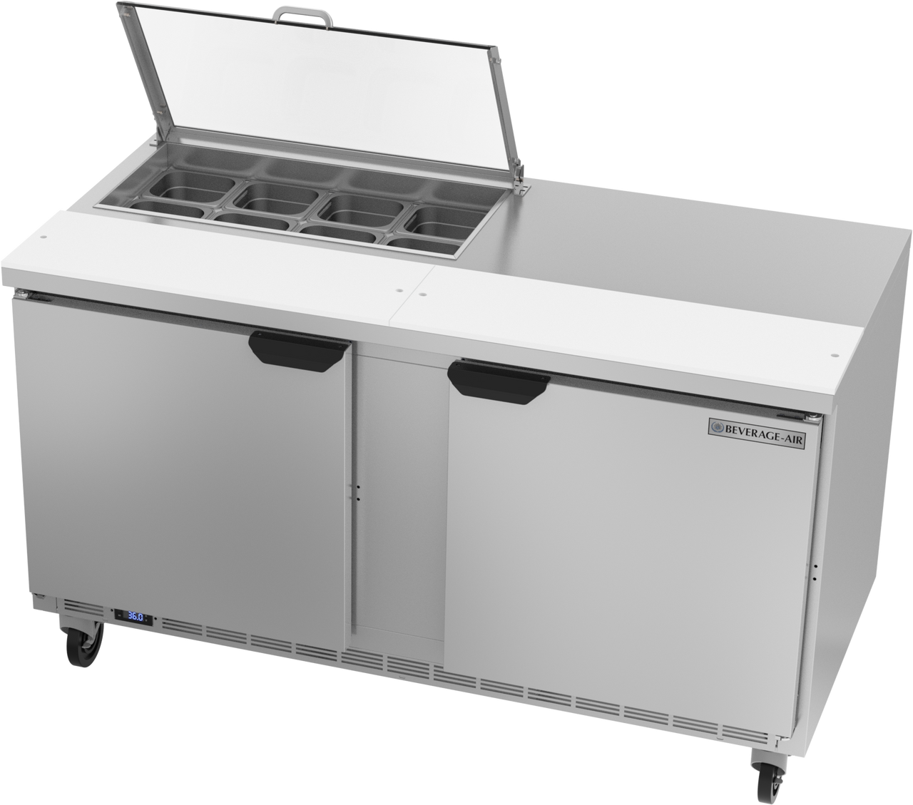 SPE60HC-08-CL | 60" Sandwich Prep Table Two Door with Clear Lid