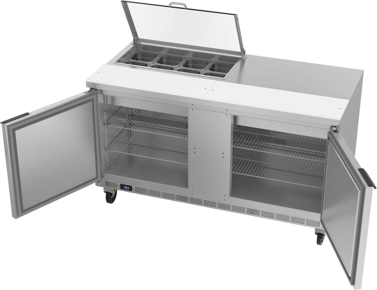 SPE60HC-08-CL | 60" Sandwich Prep Table Two Door with Clear Lid