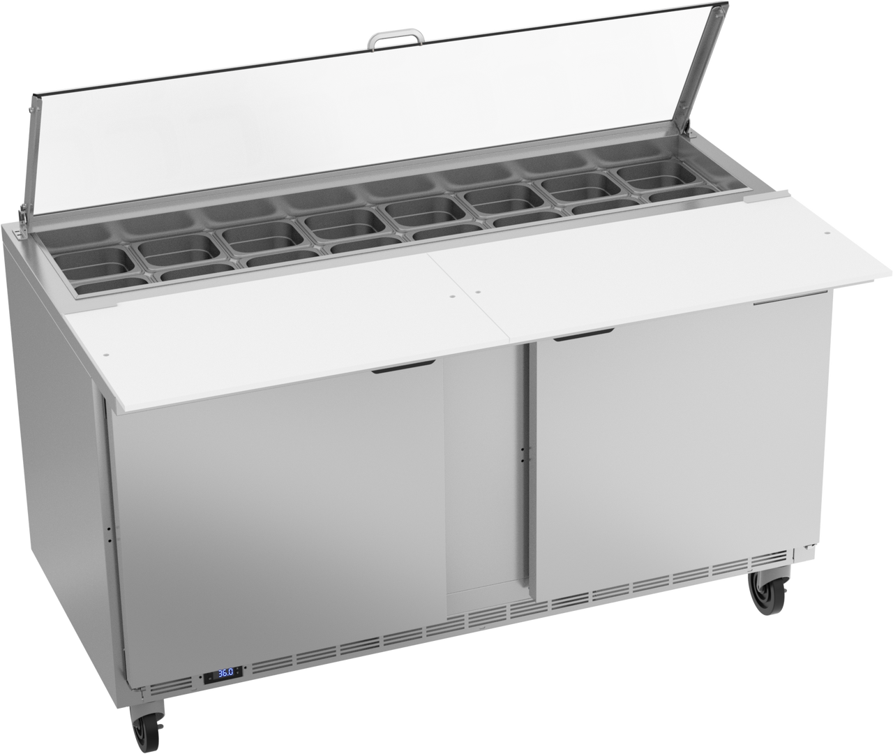 SPE60HC-16-CL | 60" Sandwich Prep Table Two Door with Clear Lid