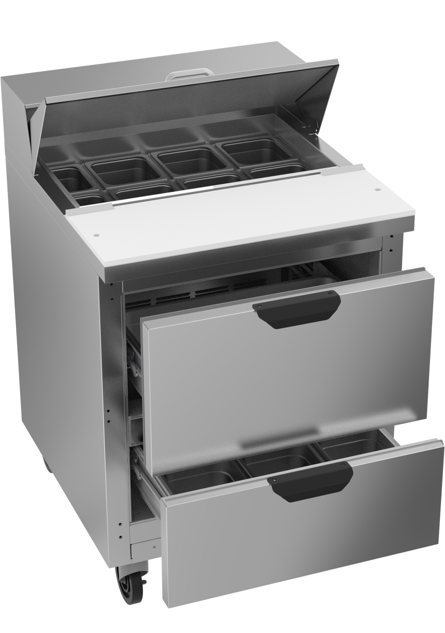 SPED27HC | 27" Sandwich Prep Table Two Drawers Standard Top