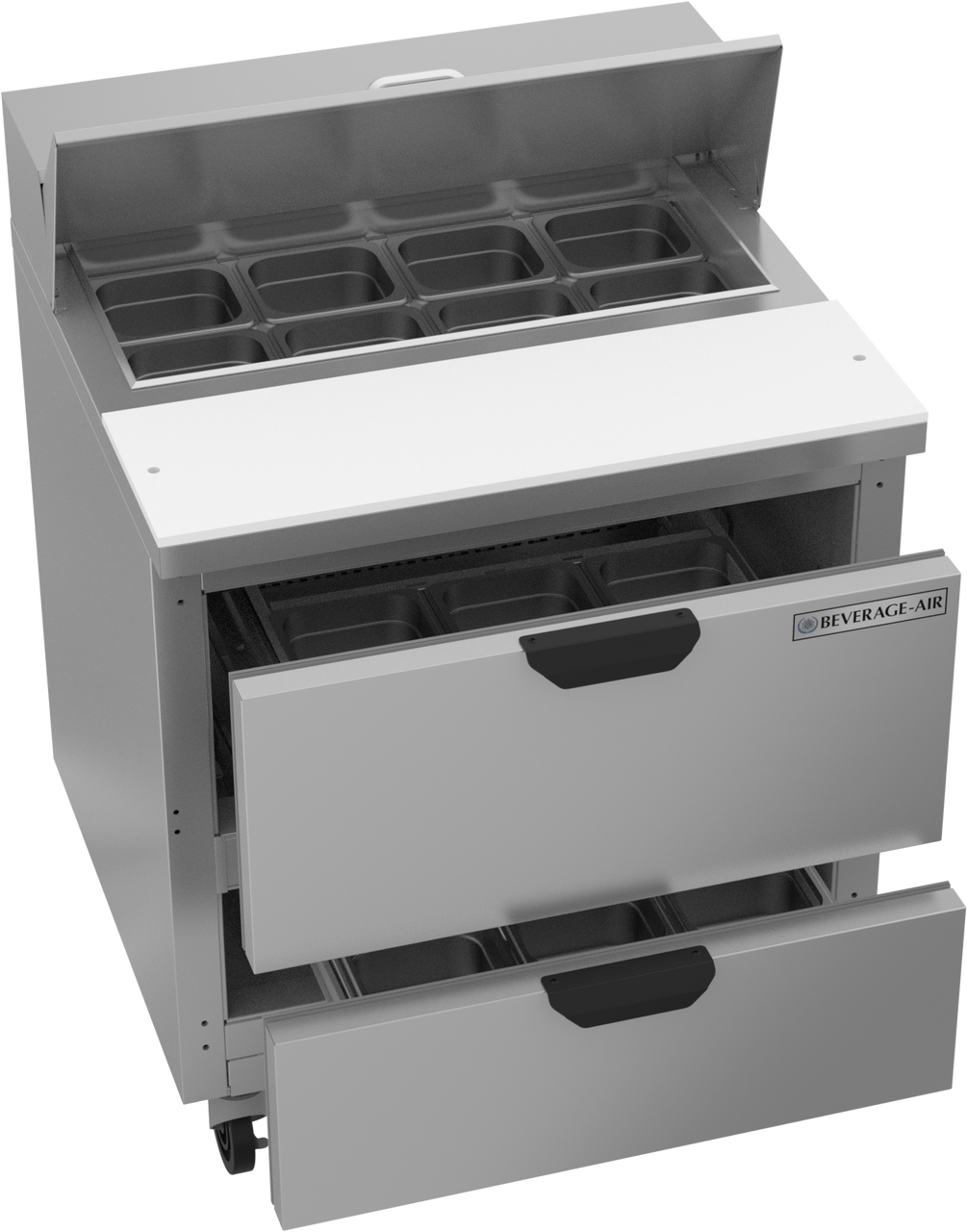 SPED32HC-08-2 | 32" Sandwich Prep Table Two Drawers Standard Top