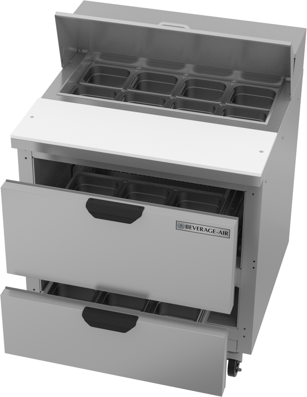 SPED32HC-08-2 | 32" Sandwich Prep Table Two Drawers Standard Top