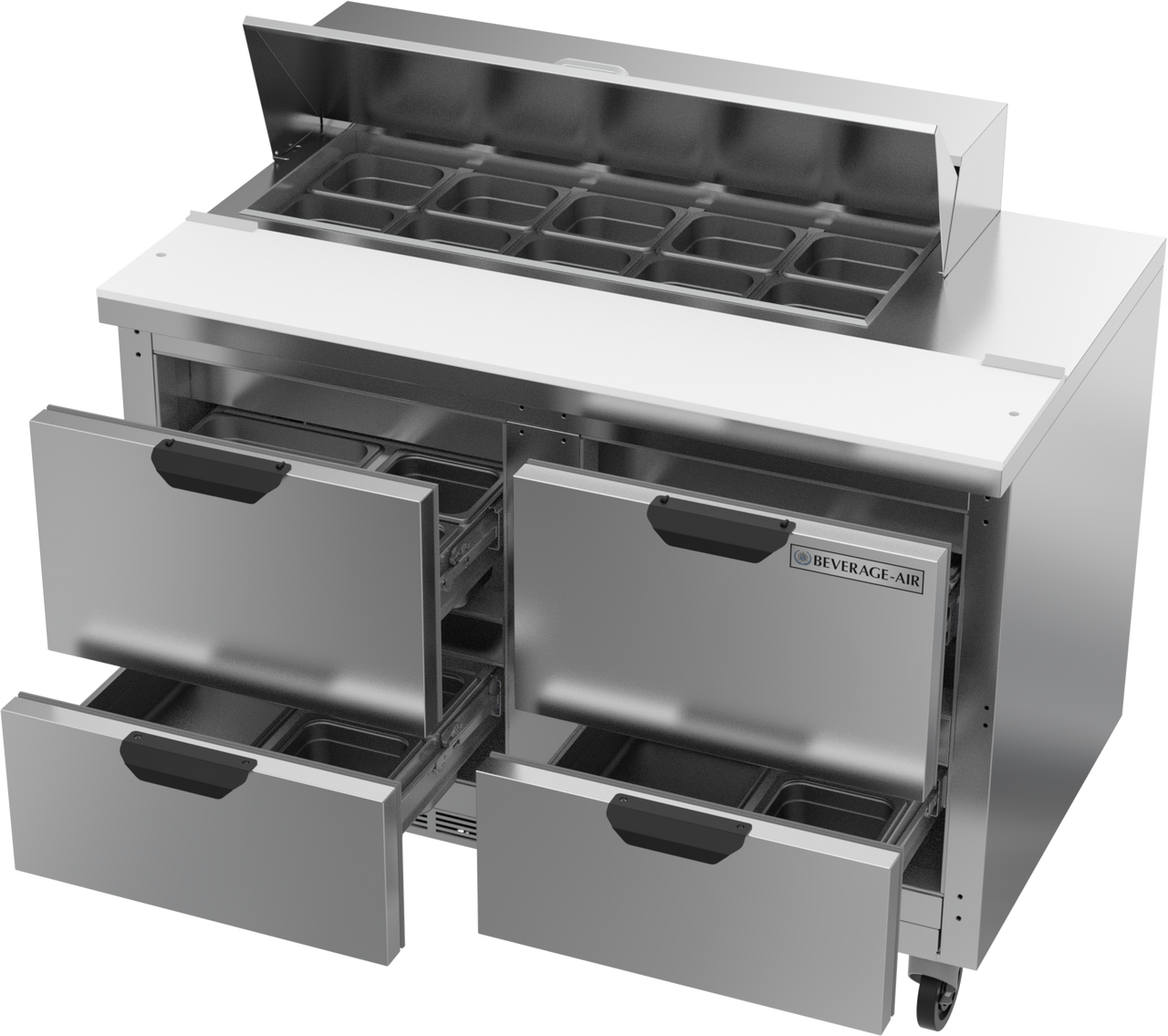 SPED48HC-10-4 | 48" Sandwich Prep Table Four Drawers Standard Top