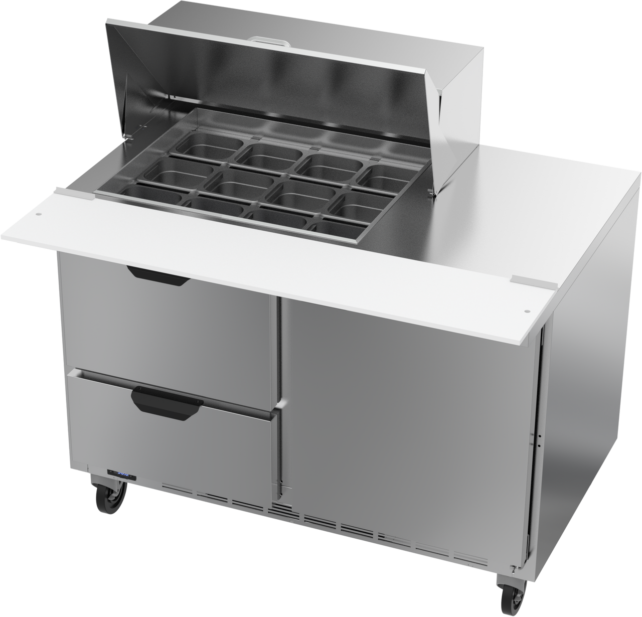 SPED48HC-12M-2 | 48" Sandwich Prep Table Two Drawers One Door Mega Top
