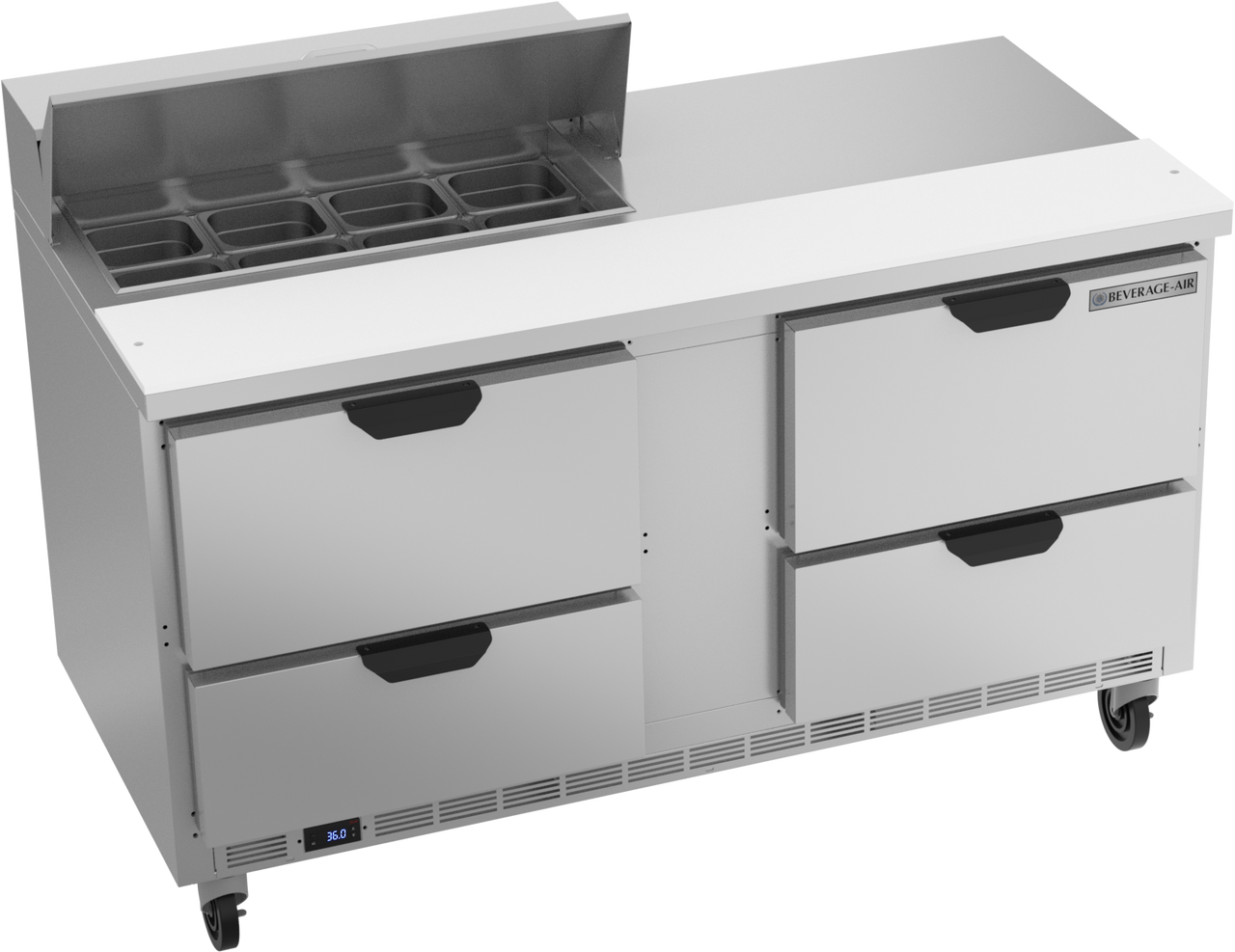 SPED60HC-08-4 | 60" Sandwich Prep Table Four Drawers Standard Top