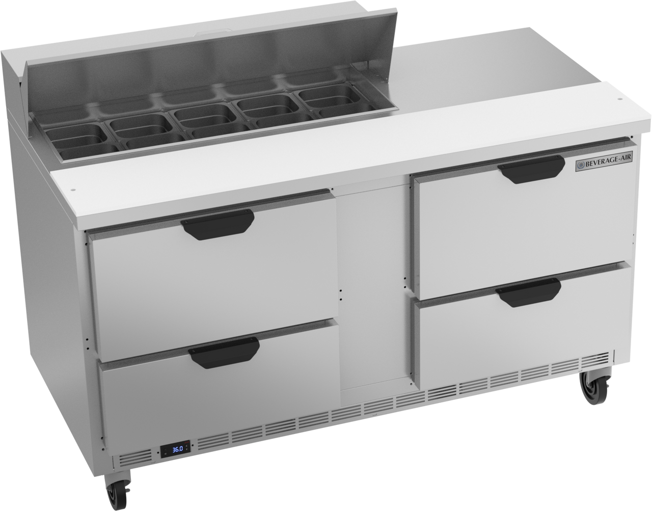 SPED60HC-10-4 | 60" Sandwich Prep Table Four Drawers Standard Top