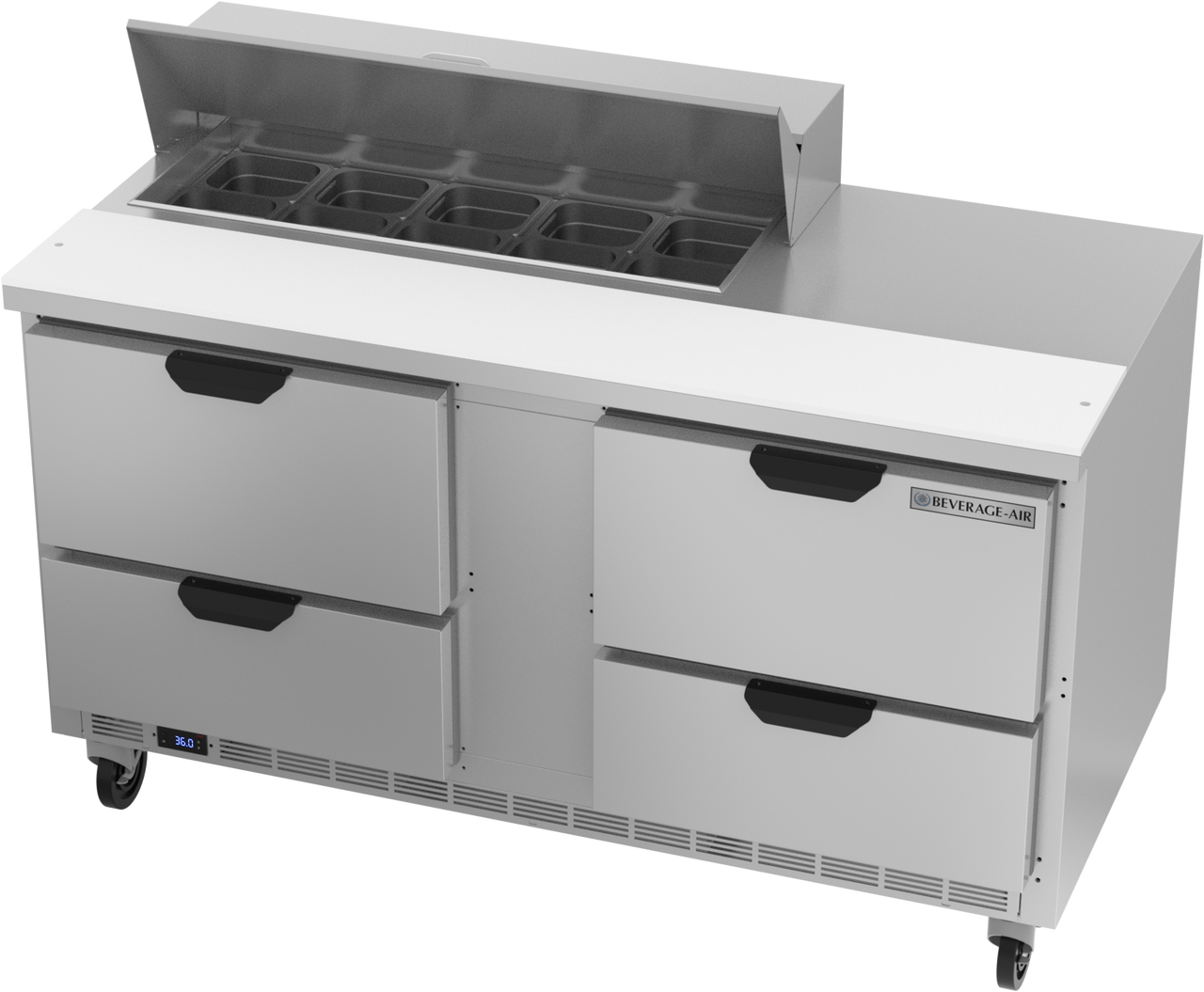 SPED60HC-10-4 | 60" Sandwich Prep Table Four Drawers Standard Top