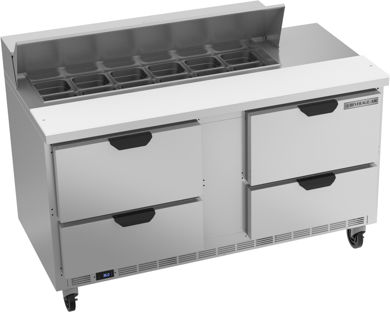 SPED60HC-12-4 | 60" Sandwich Prep Table Four Drawers Standard Top