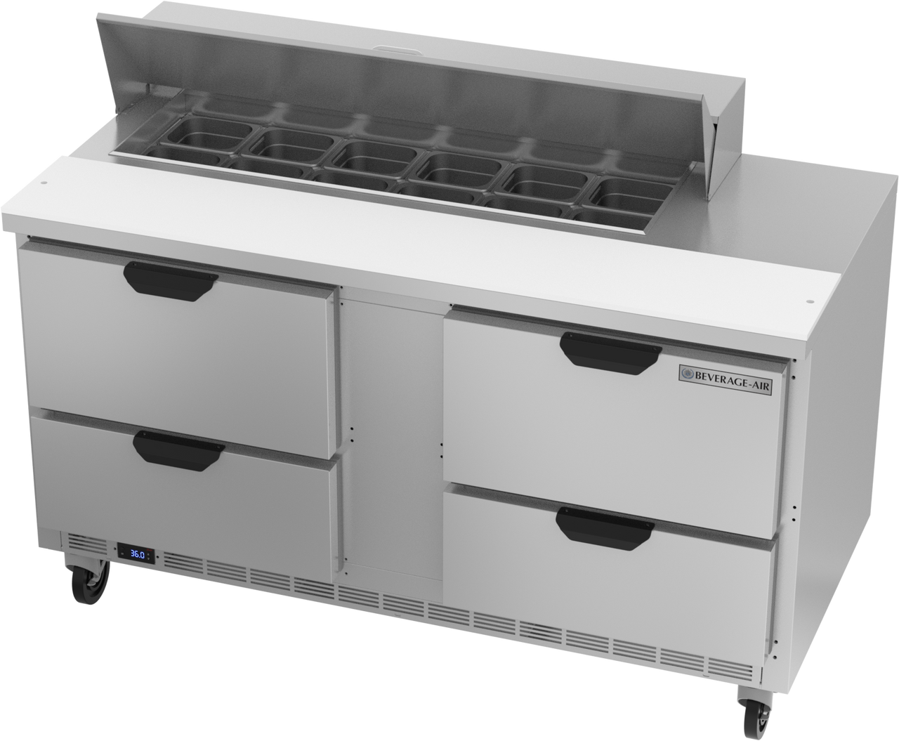 SPED60HC-12-4 | 60" Sandwich Prep Table Four Drawers Standard Top
