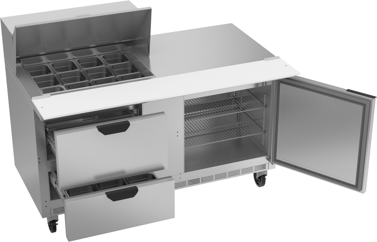 SPED60HC-12M-2 | 60" Sandwich Prep Table Two Drawers One Door Mega Top