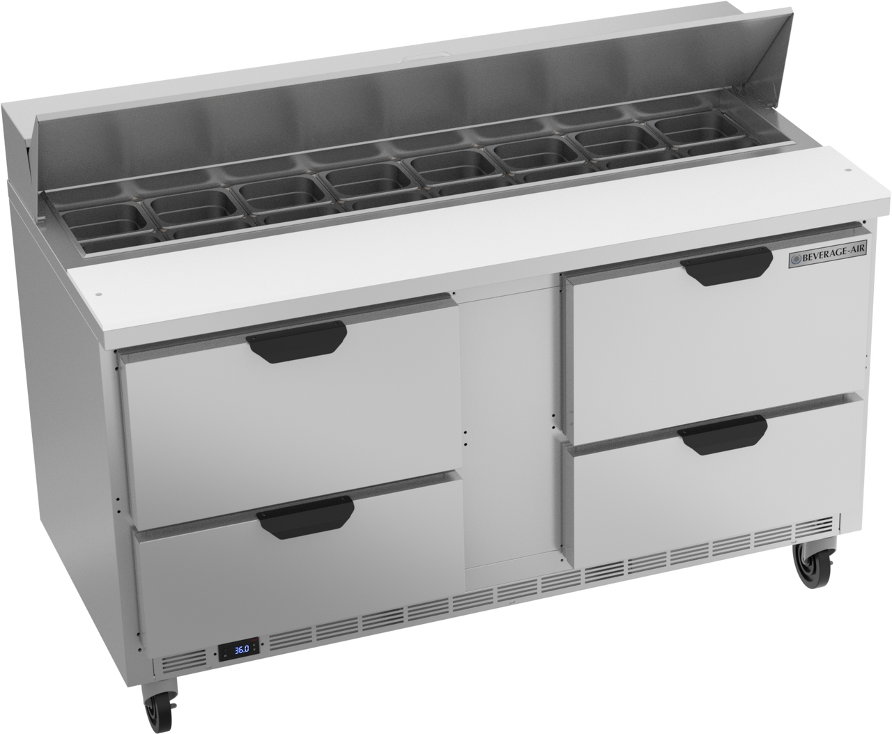SPED60HC-16-4 | 60" Sandwich Prep Table Four Drawers Standard Top