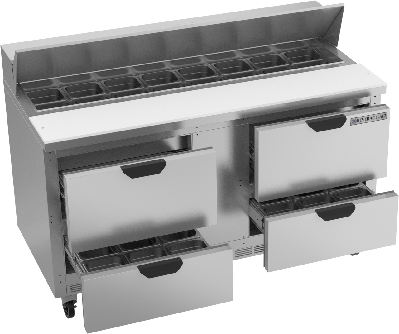 SPED60HC-16-4 | 60" Sandwich Prep Table Four Drawers Standard Top