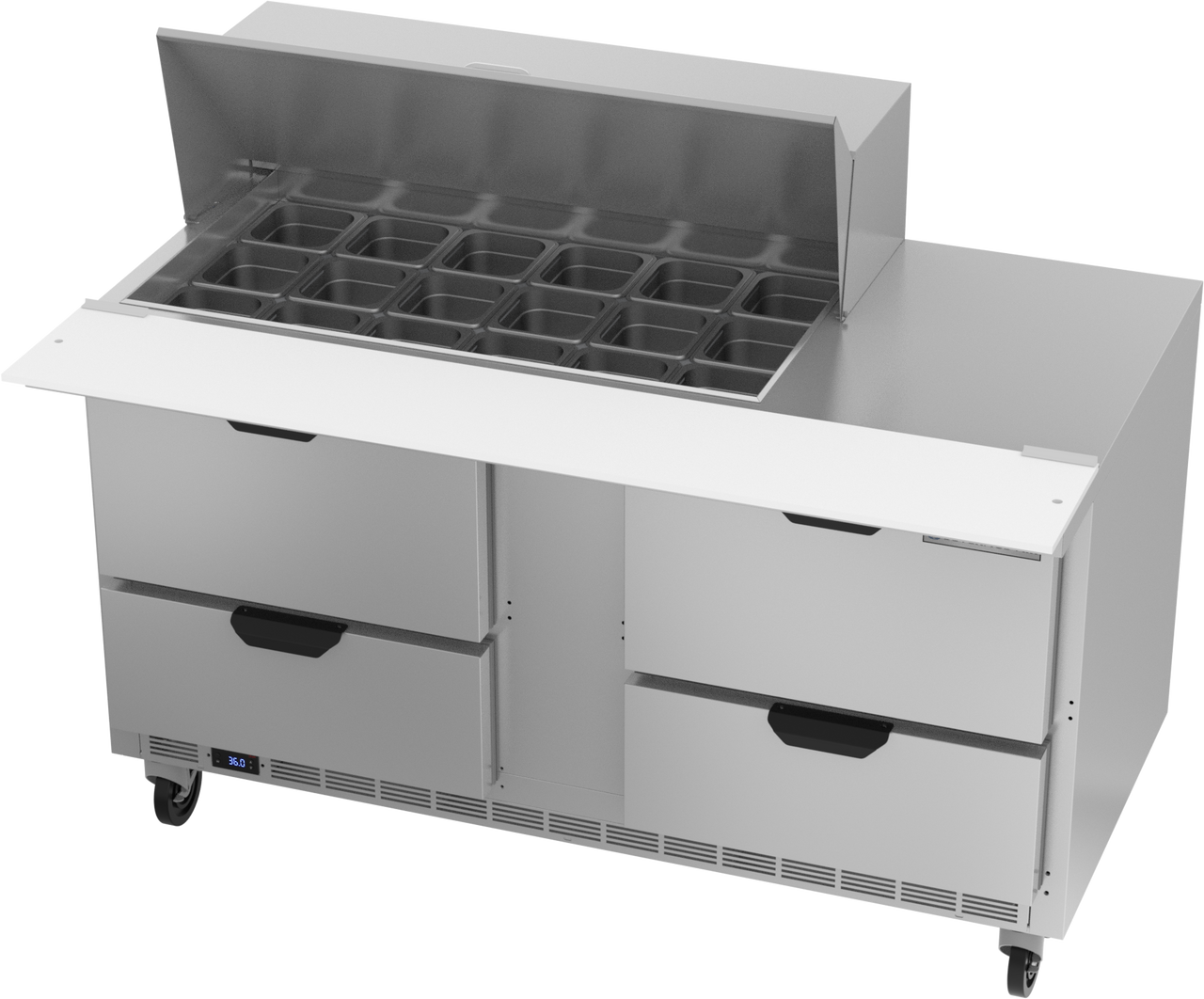 SPED60HC-18M-4 | 60" Sandwich Prep Table Four Drawers Mega Top