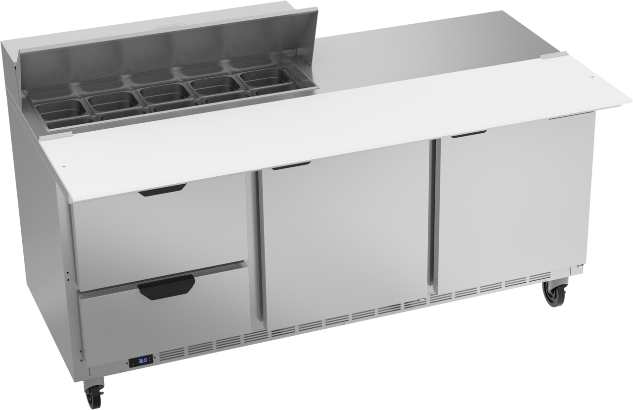 SPED72HC-10C-2 | 72" Sandwich Prep Table Two Drawers Two Doors with 17" Cutting Board