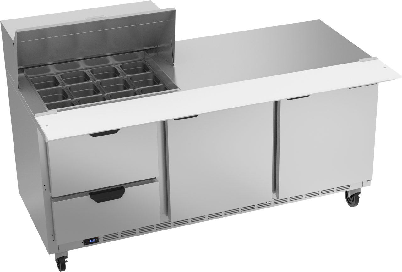 SPED72HC-12M-2 | 72" Sandwich Prep Table Two Drawers Two Doors Mega Top