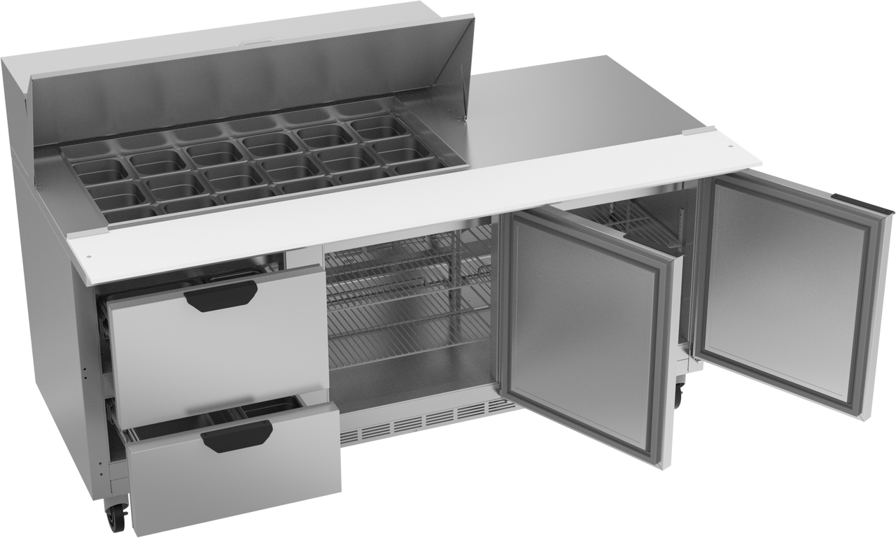 SPED72HC-18M-2 | 72" Sandwich Prep Table Two Drawers Two Doors Mega Top