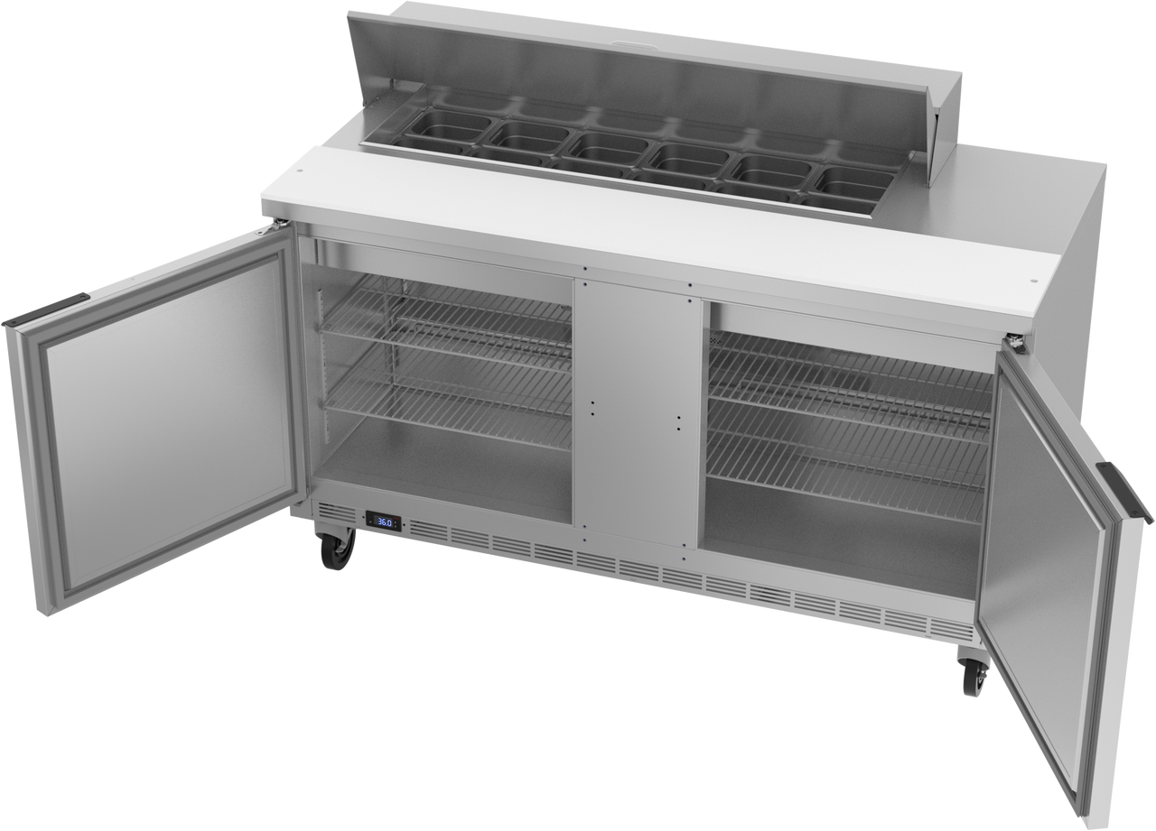 SPE60HC-12 | 60" Sandwich Prep Table Two Door Standard Top