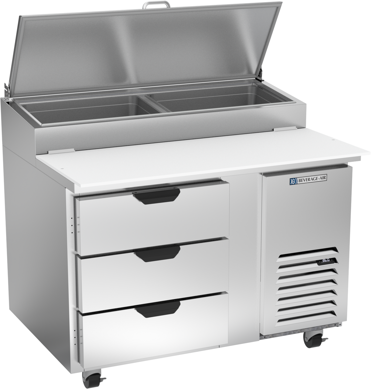DPD46HC-3 | 46" Three Drawer Pizza Prep Table