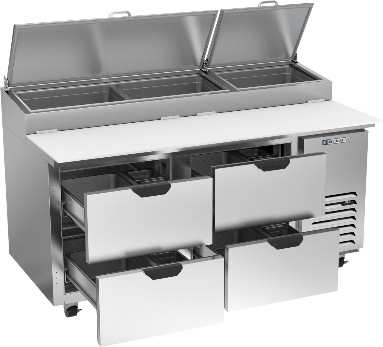 DPD67HC-4 | 67" Four Drawer Pizza Prep Table