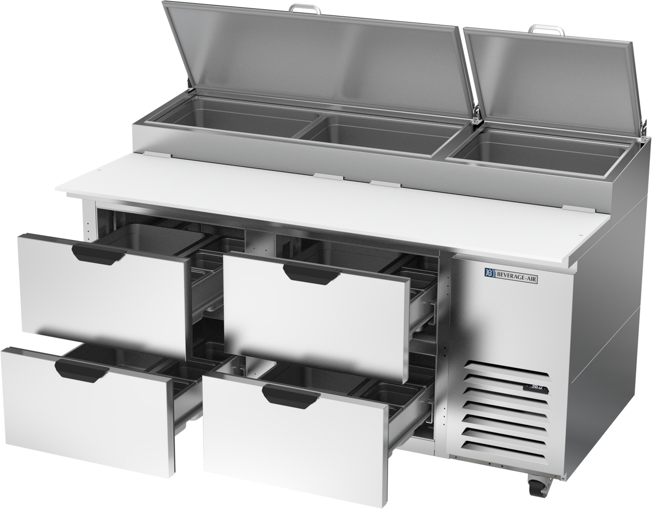 DPD67HC-4 | 67" Four Drawer Pizza Prep Table