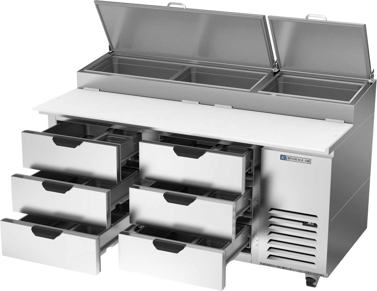 DPD67HC-6 | 67" Six Drawer Pizza Prep Table