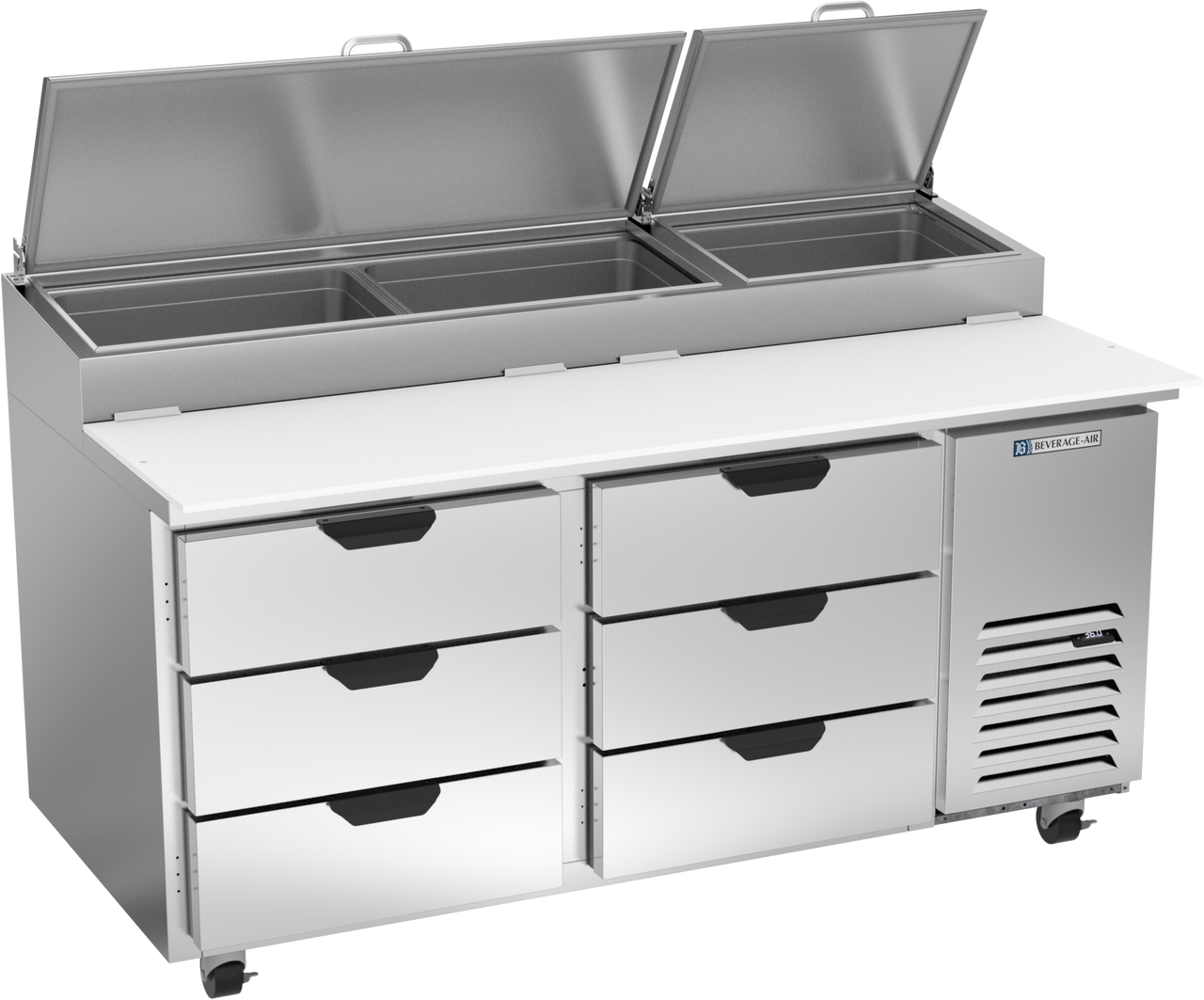 DPD67HC-6 | 67" Six Drawer Pizza Prep Table