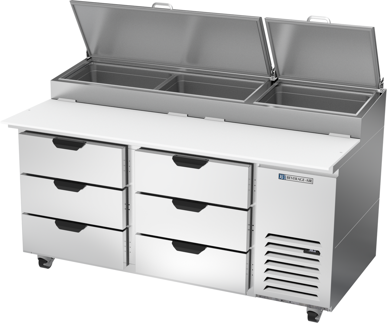 DPD67HC-6 | 67" Six Drawer Pizza Prep Table