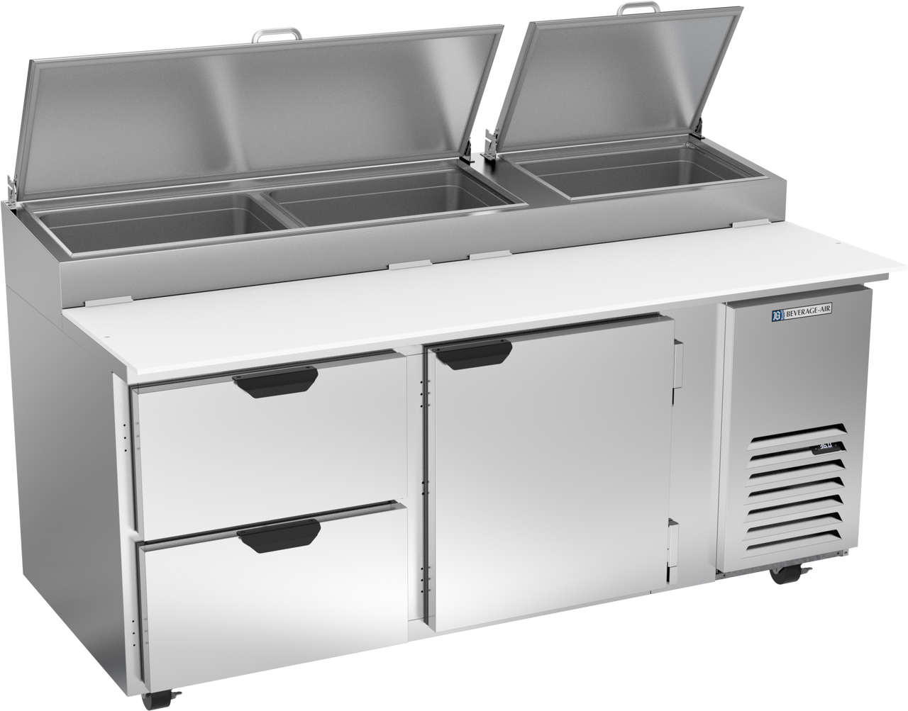 DPD72HC-2 | 72" Two Drawer One Door Pizza Prep Table