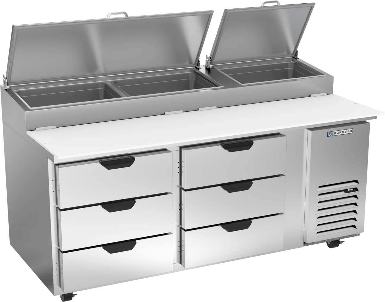 DPD72HC-6 | 72" Six Drawer Pizza Prep Table