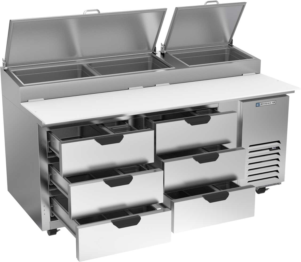 DPD72HC-6 | 72" Six Drawer Pizza Prep Table
