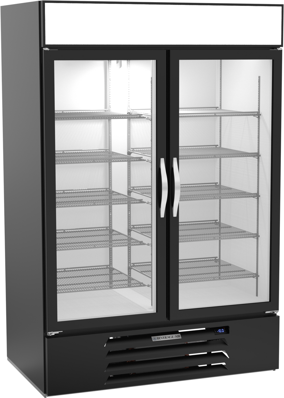 MMF49HC-1-B | MarketMax Glass Door Merchandiser Freezer in Black