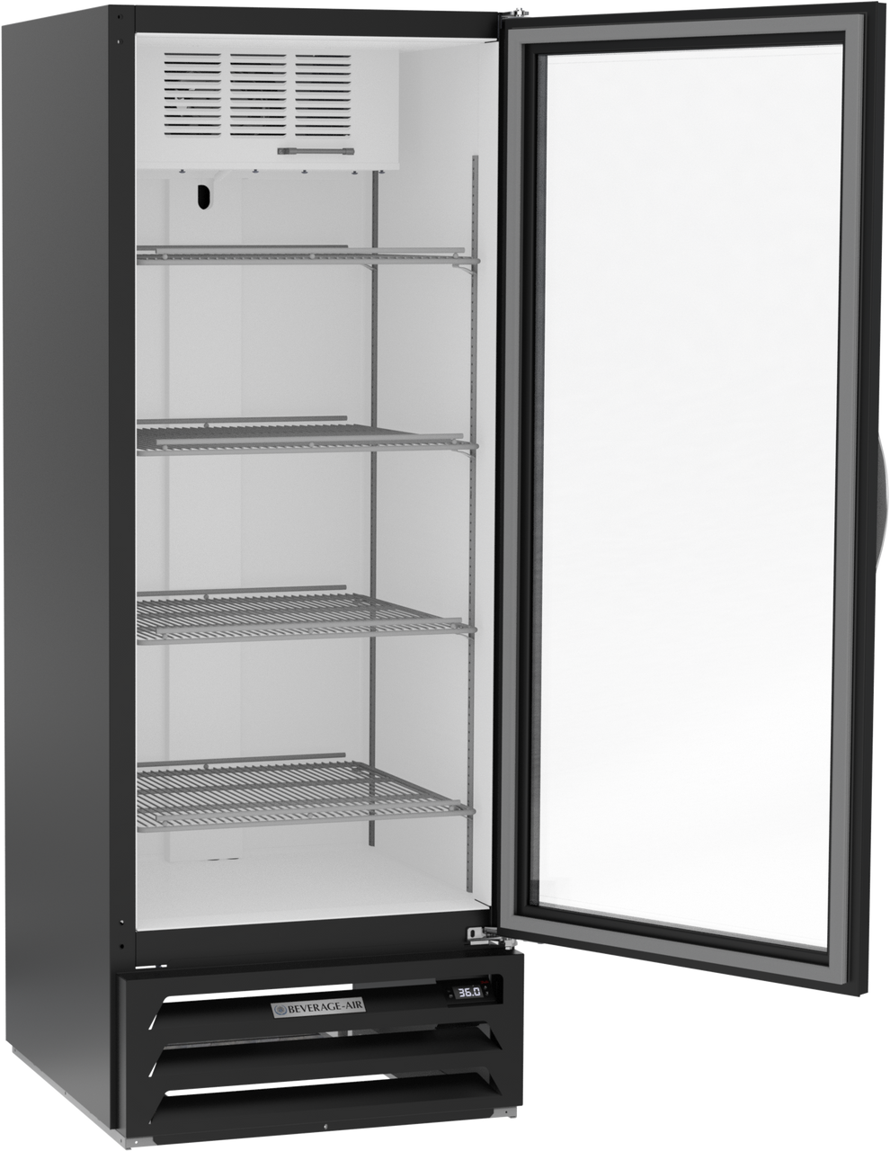 MMR12HC-1-B | MarketMax Glass Door Merchandiser Refrigerator in Black