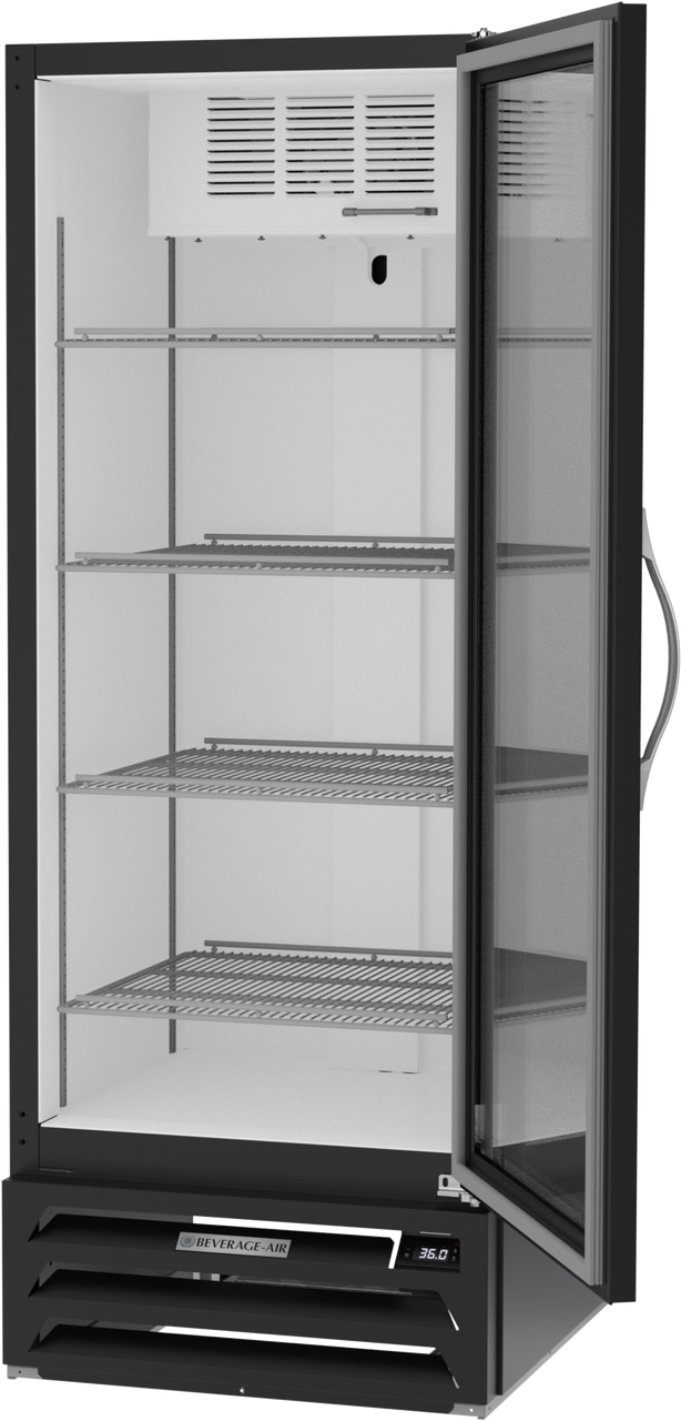 MMR12HC-1-B | MarketMax Glass Door Merchandiser Refrigerator in Black