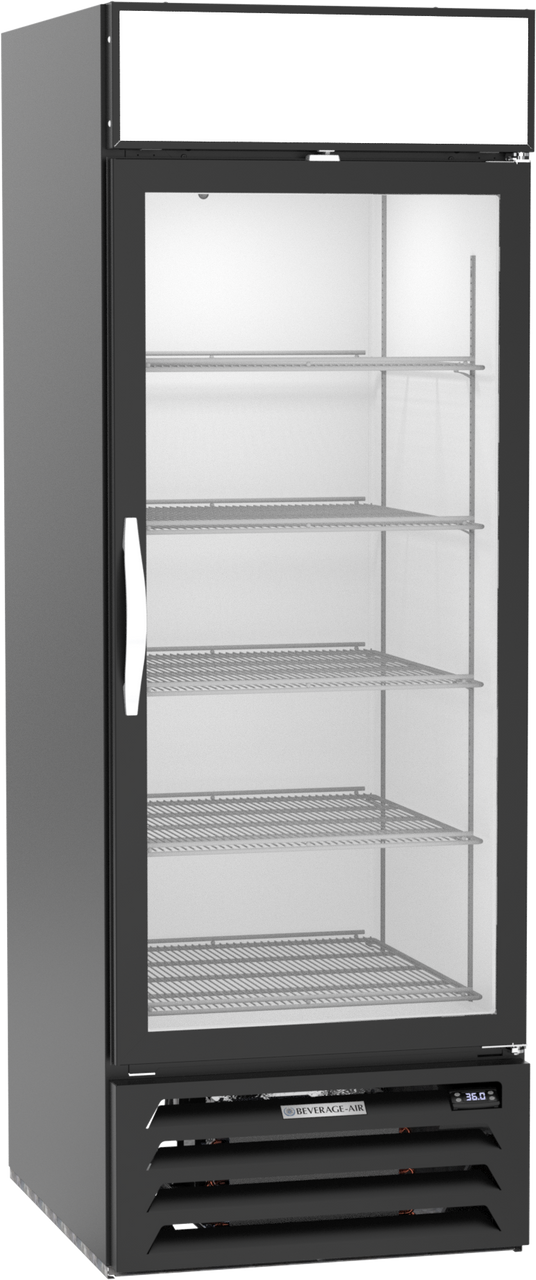 MMR23HC-1-B | MarketMax Glass Door Merchandiser Refrigerator in Black