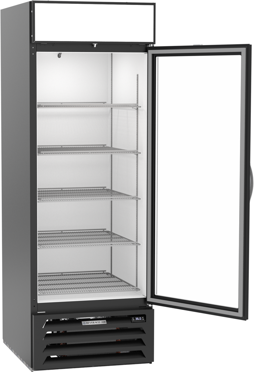 MMR23HC-1-B | MarketMax Glass Door Merchandiser Refrigerator in Black