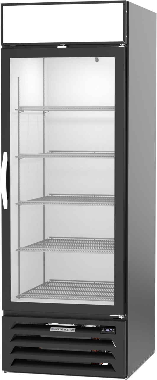 MMR23HC-1-B | MarketMax Glass Door Merchandiser Refrigerator in Black