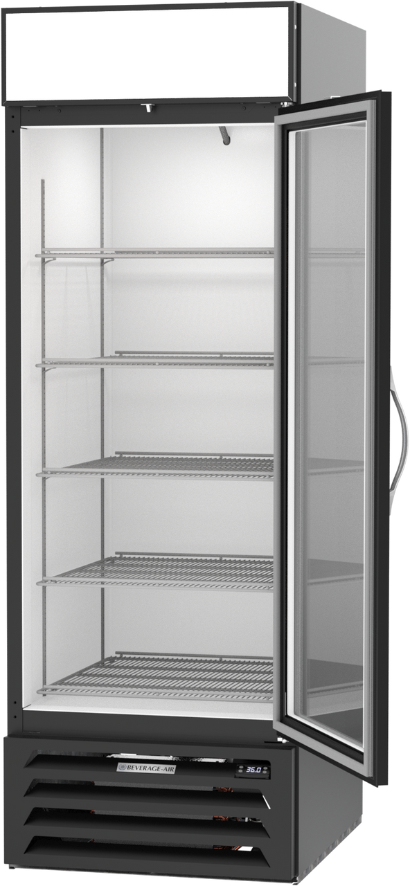 MMR23HC-1-B | MarketMax Glass Door Merchandiser Refrigerator in Black