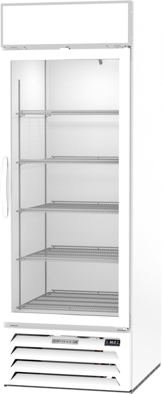 MMR23HC-1-W | MarketMax Glass Door Merchandiser Refrigerator in White