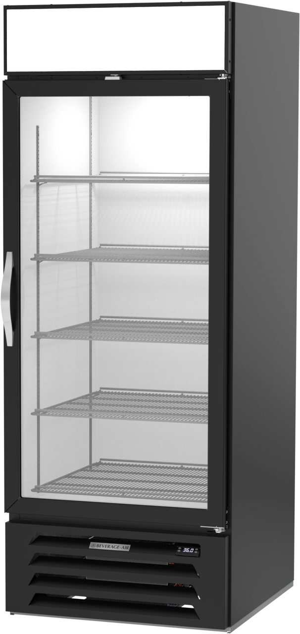 MMR27HC-1-B | MarketMax Glass Door Merchandiser Refrigerator in Black