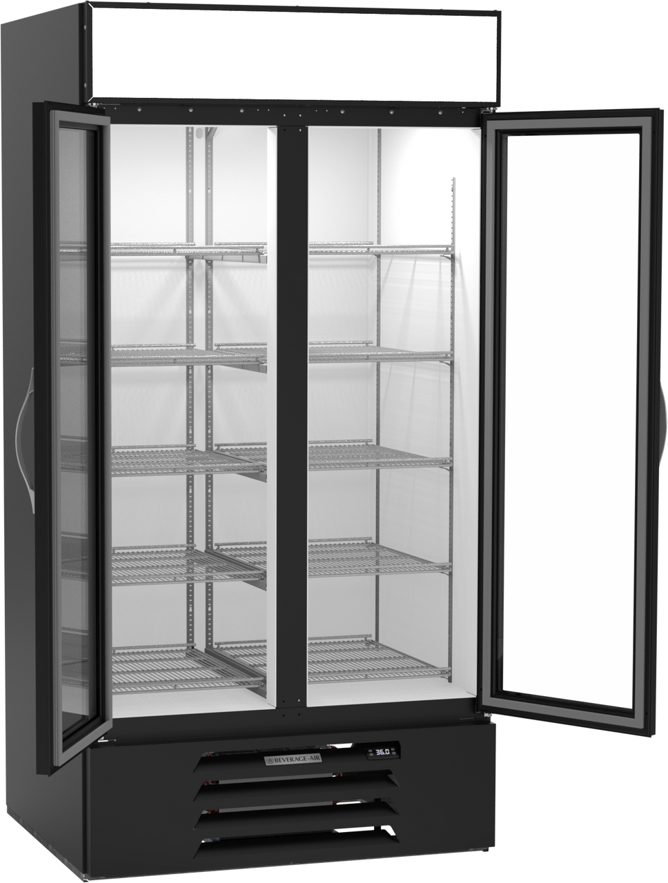 MMR35HC-1-B | MarketMax Glass Door Merchandiser Refrigerator in Black